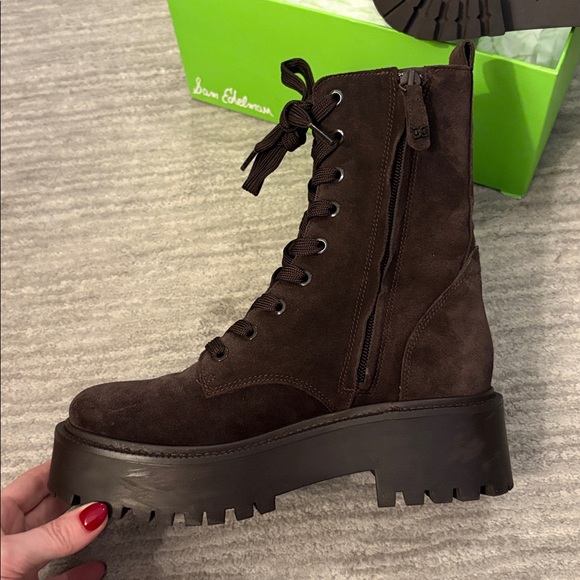Sam Edelman Evina brown suede combat boots - Picture 6 of 6